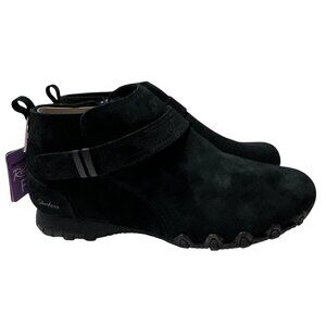 Skechers Women's Bikers Lite Radiant Momentum Black Suede Ankle Boots Size 11W